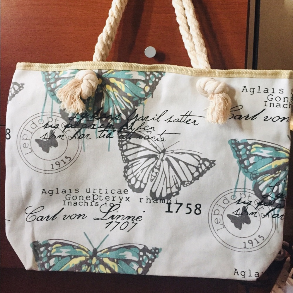 NEW Butterfly Canvas Tote Bag